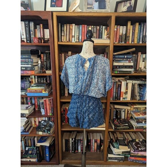 Free People Arizona romper in blue sz xs euc - Picture 2 of 4